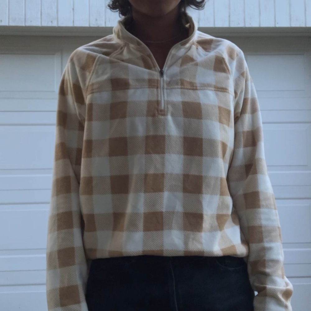 Checkered quarter-zip